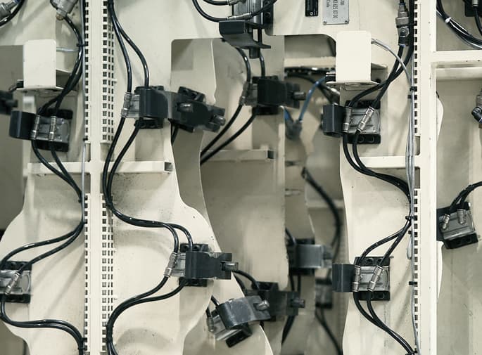 Die Draufsicht auf technische Elemente.